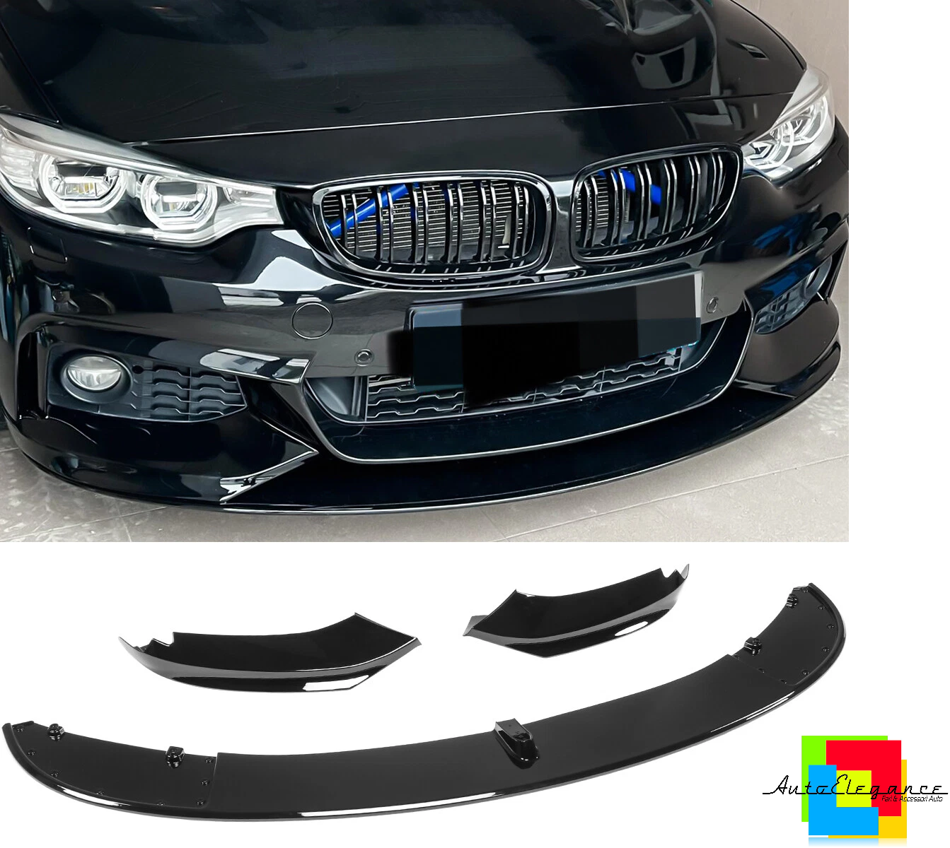 SPLITTER SUITABLE FOR VW GOLF 8 GTI GTD RLINE LOOK GLOSSY BLACK SPORTY DESIGN 
