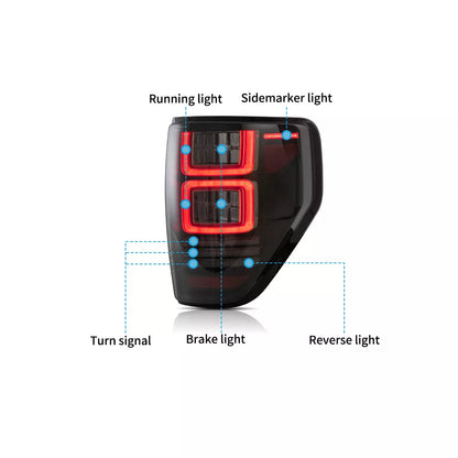 🔥ART.2857 Fanali Posteriori a LED Fumé con Sequenziale – Ford F-150 2009–2014🔥