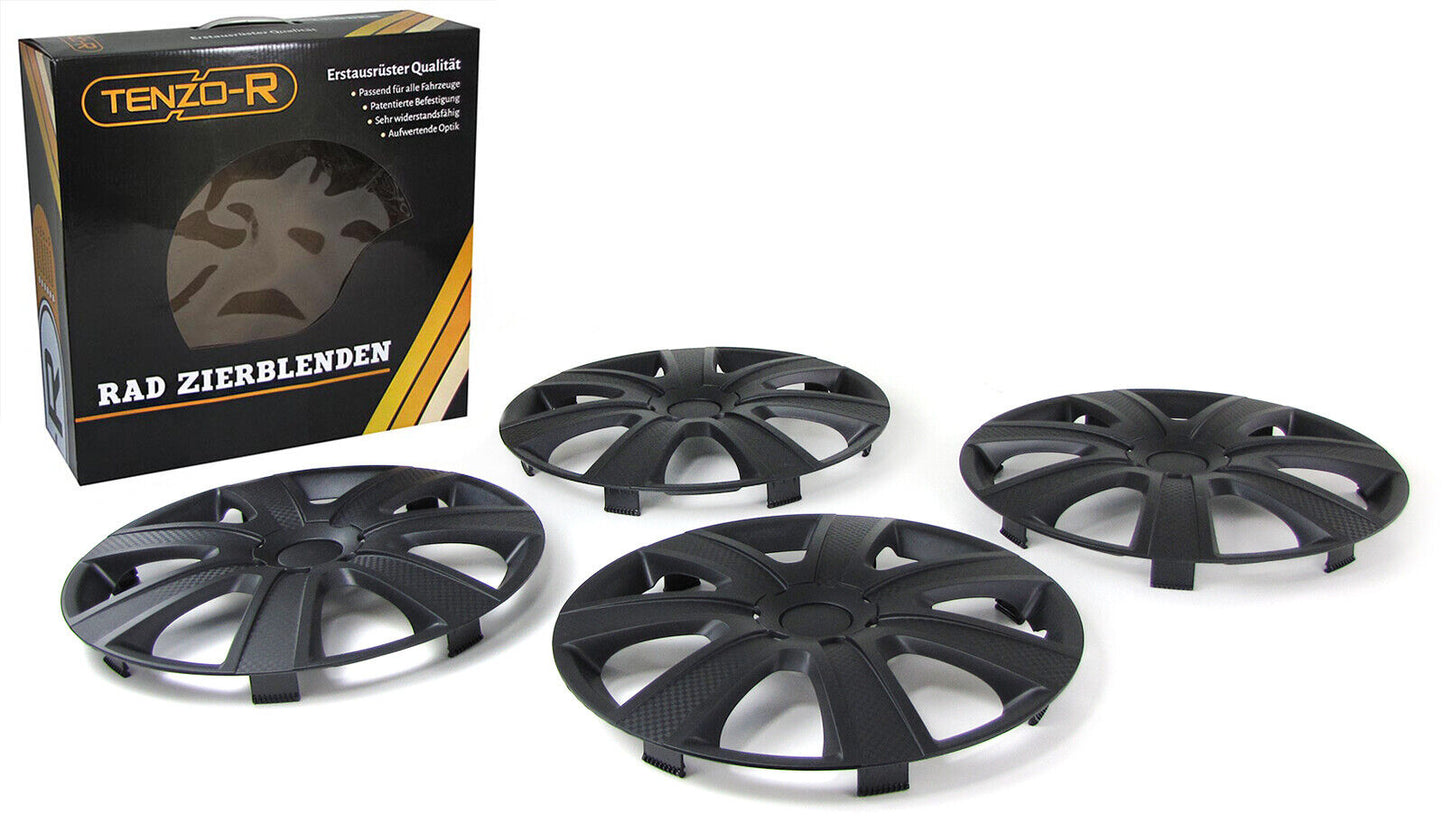 Tenzo-R IX Wheel Covers for 13" Steel Wheels Carbon Black Matt 