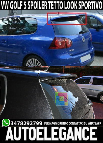 SPOILER POSTERIORE SUL TETTO ALETTONE PER VW GOLF 5 V 2003 AL 2008