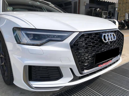 0965 Griglia a nido d'ape griglia completa nera lucida adatta per Audi A6 C8 2019+