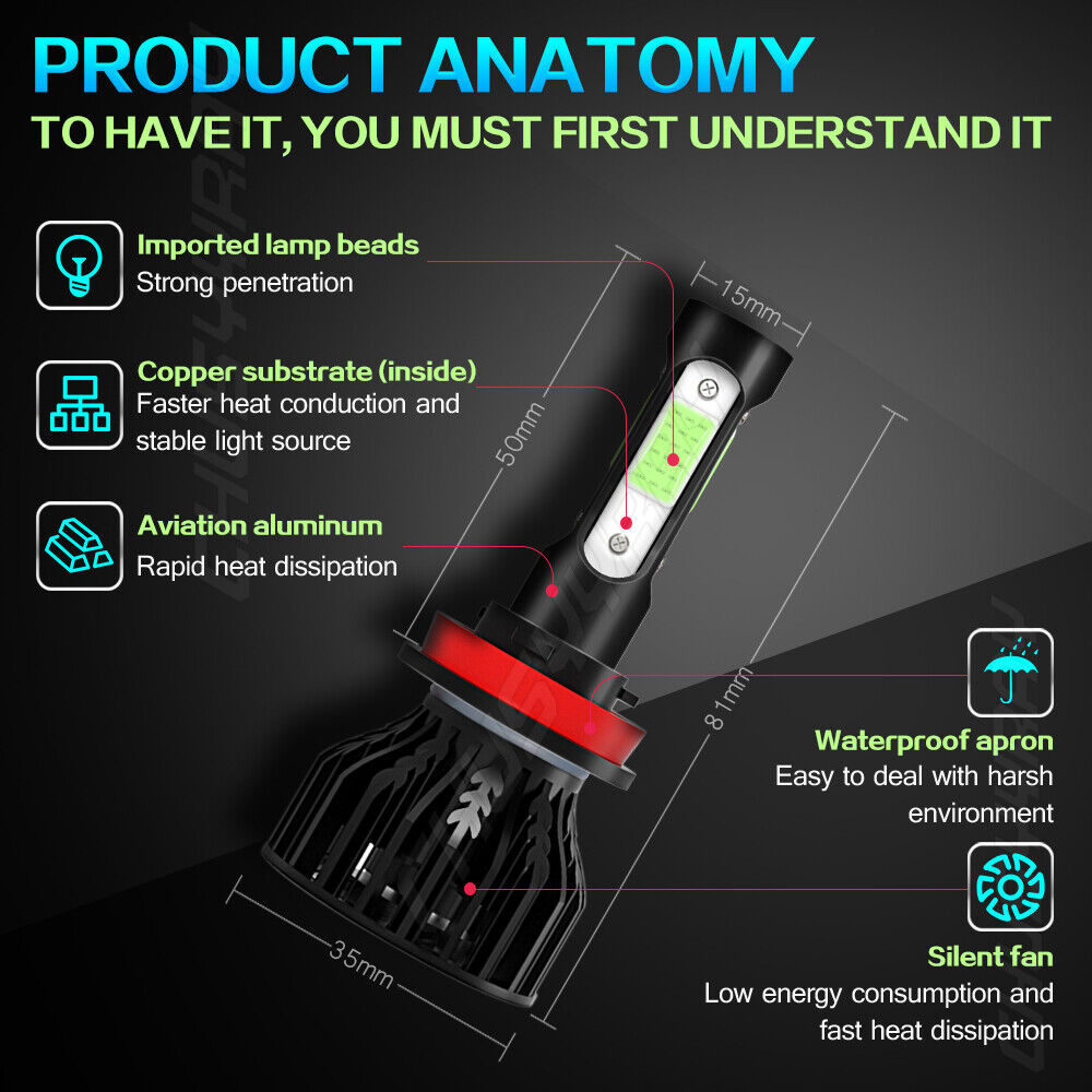 4 Pz PER Nissan Quest2011 2012 2013-2017ha condotto il kit di lampadine per fari