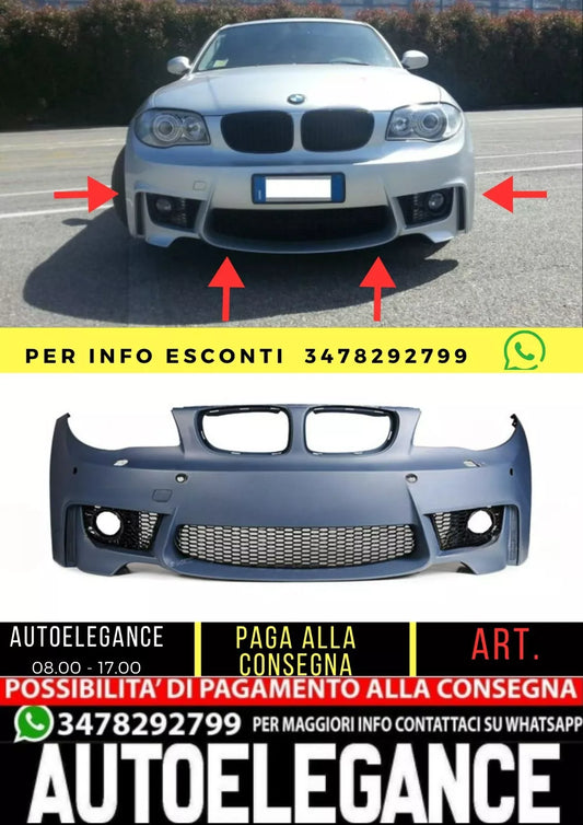 Paraurti anteriore sportivo 1M Look con SRA per Bmw 1 E81, E82, E87, E88 (04-12)