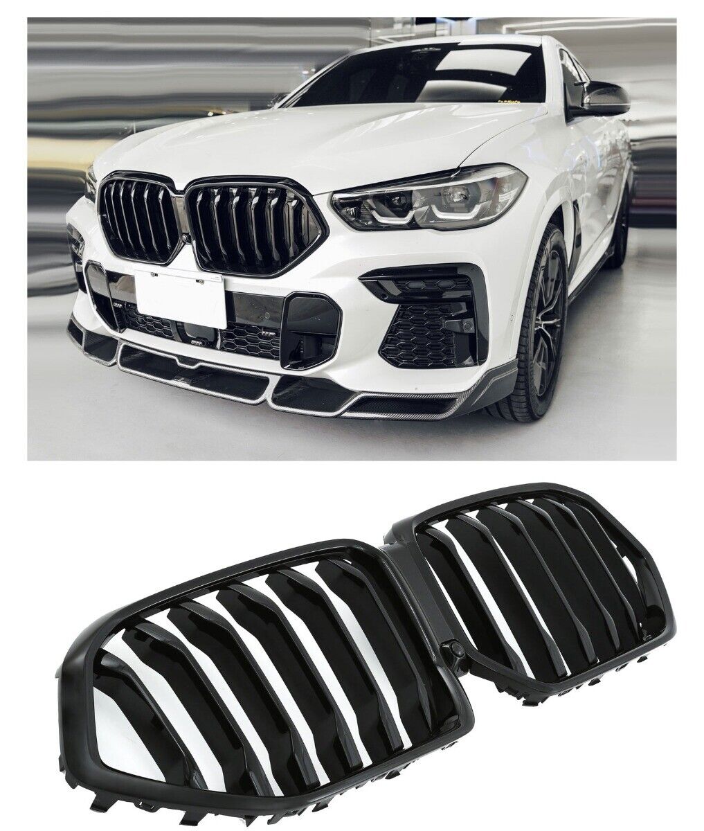 ADATTO PER BMW X6 G06 GRIGLIA DEL RADIATORE NERO LUCIDO AUTOELEGANCERICAMBI