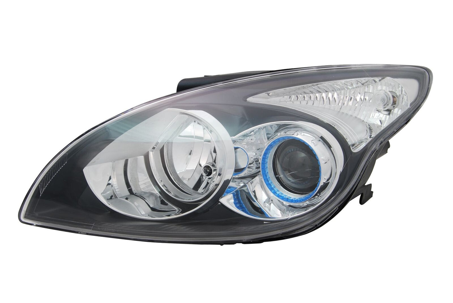 Headlight Set for Hyundai i30 FD H1 / H7 2009 - 2011 Black LWR 