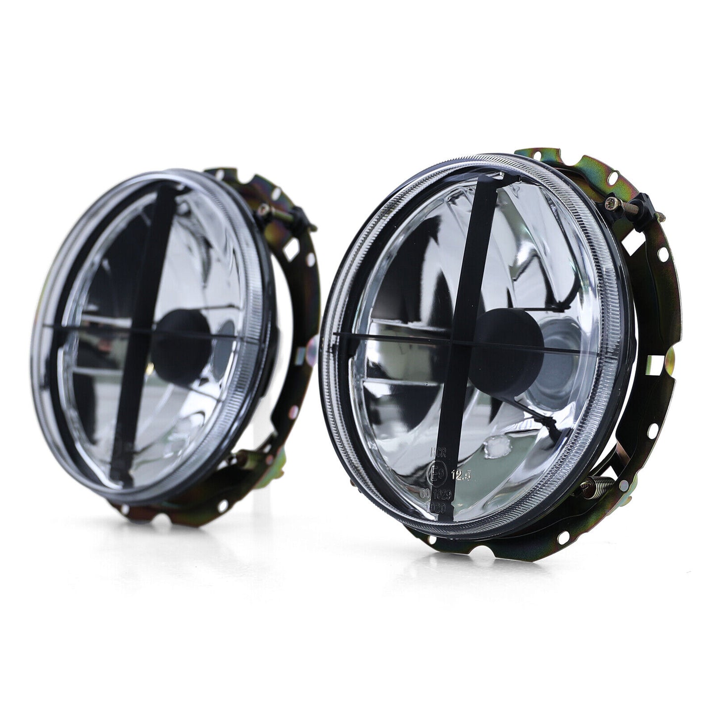 Faro in vetro trasparente fumè nero con reticolo compatibile per VW Golf 1 + Cabrio 74-83