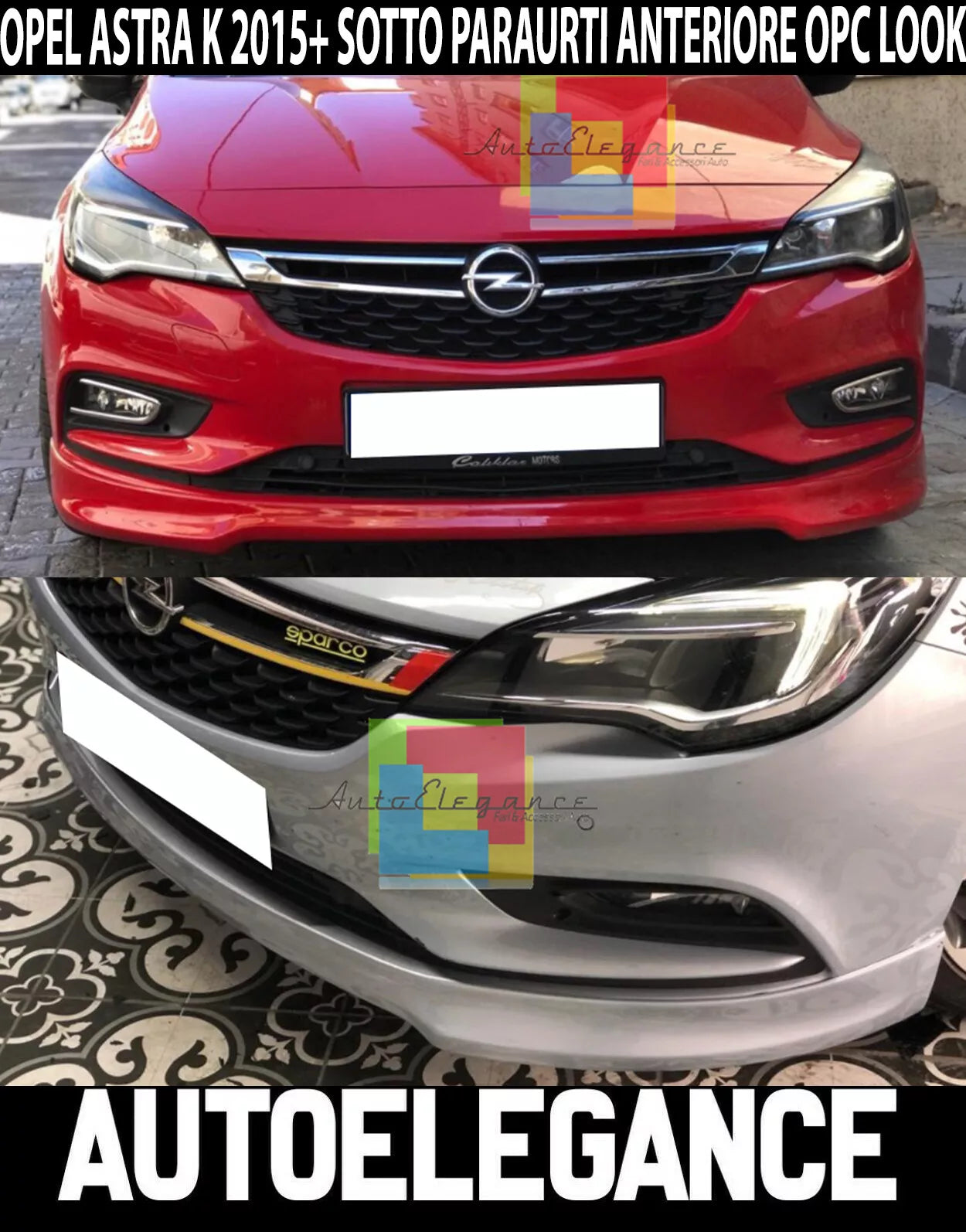 OPEL ASTRA K SPOILER SOTTO PARAURTI ANTERIORE ABS LOOK SPORTIVO OPC ..-