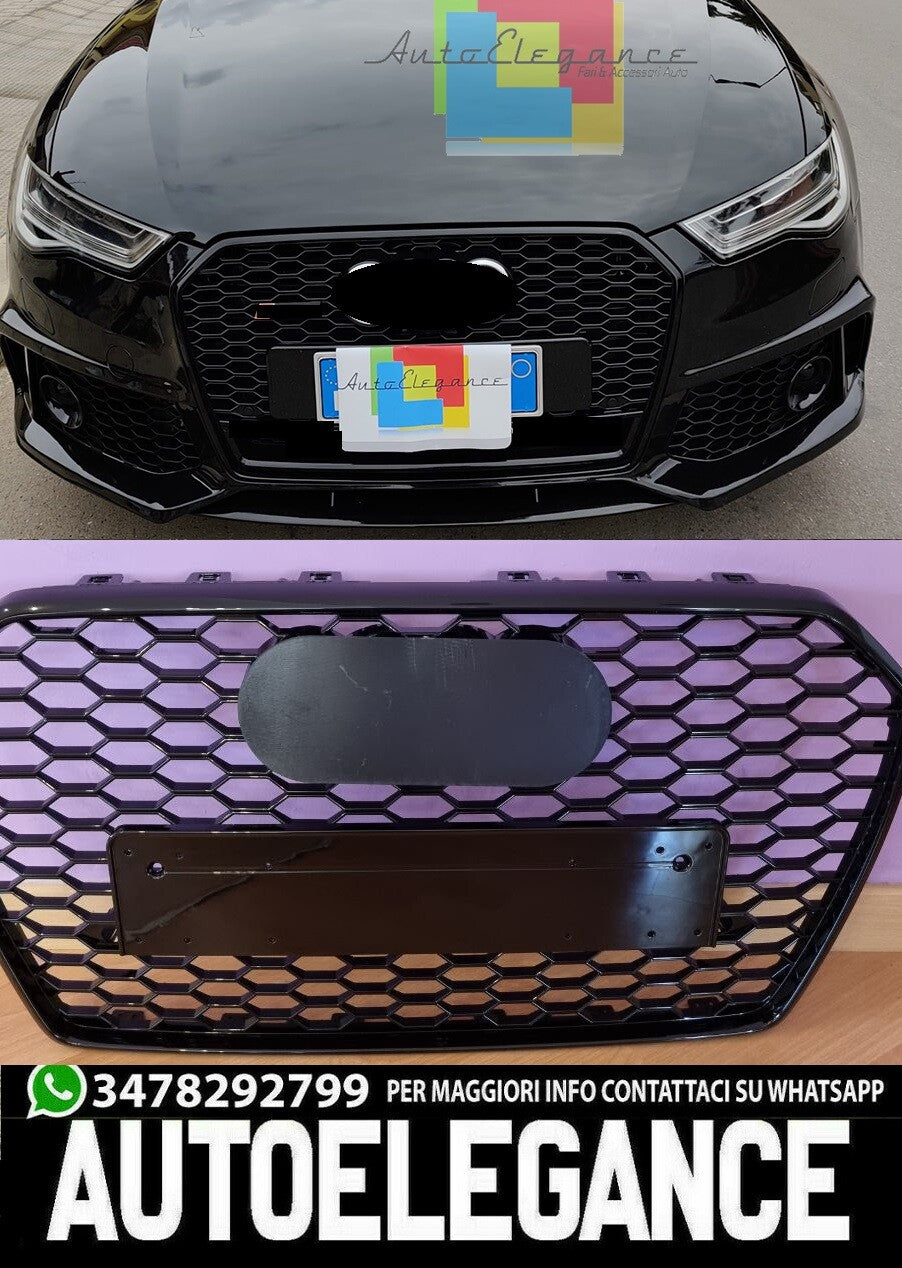 ADATTO PER AUDI A6 4G C7 2015+ LIFT GRIGLIA ANTERIORE CALANDRA RS6 NERA