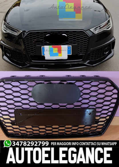 ADATTO PER AUDI A6 4G C7 2015+ LIFT GRIGLIA ANTERIORE CALANDRA RS6 NERA