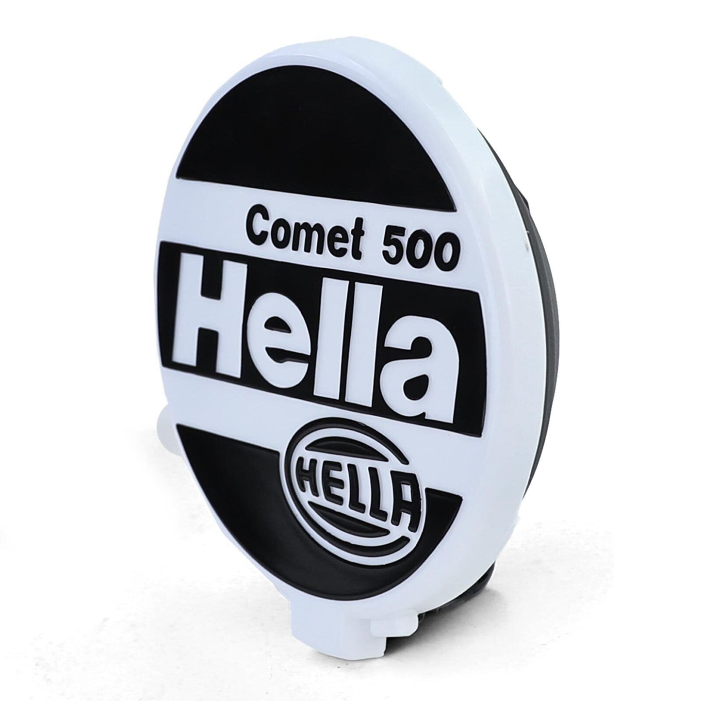 Original Hella Comet 500 H3 headlights with universal round yellow cap
