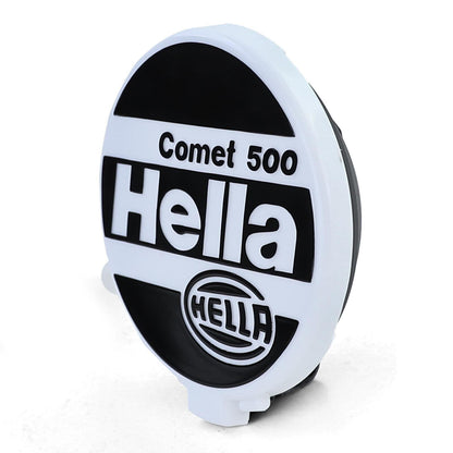 Original Hella Comet 500 H3 headlights with universal round yellow cap