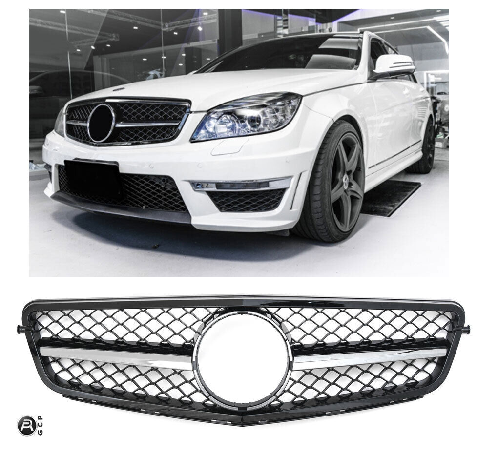 Griglia sportiva per Mercedes W204 S204 C cromata nera C63 AMG