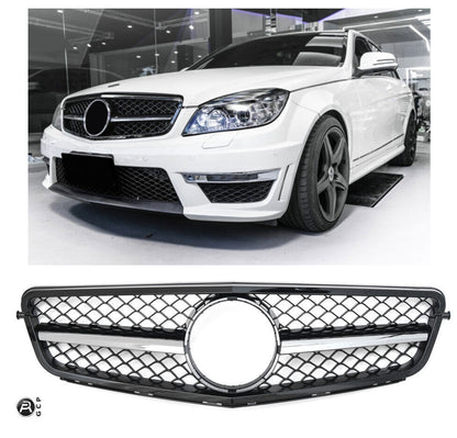 Griglia sportiva per Mercedes W204 S204 C cromata nera C63 AMG