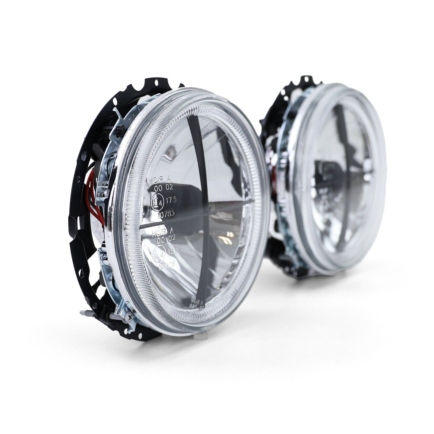 Mirino fari angel eyes in vetro trasparente per VW Caddy I 82-92 + Jetta I 79-84