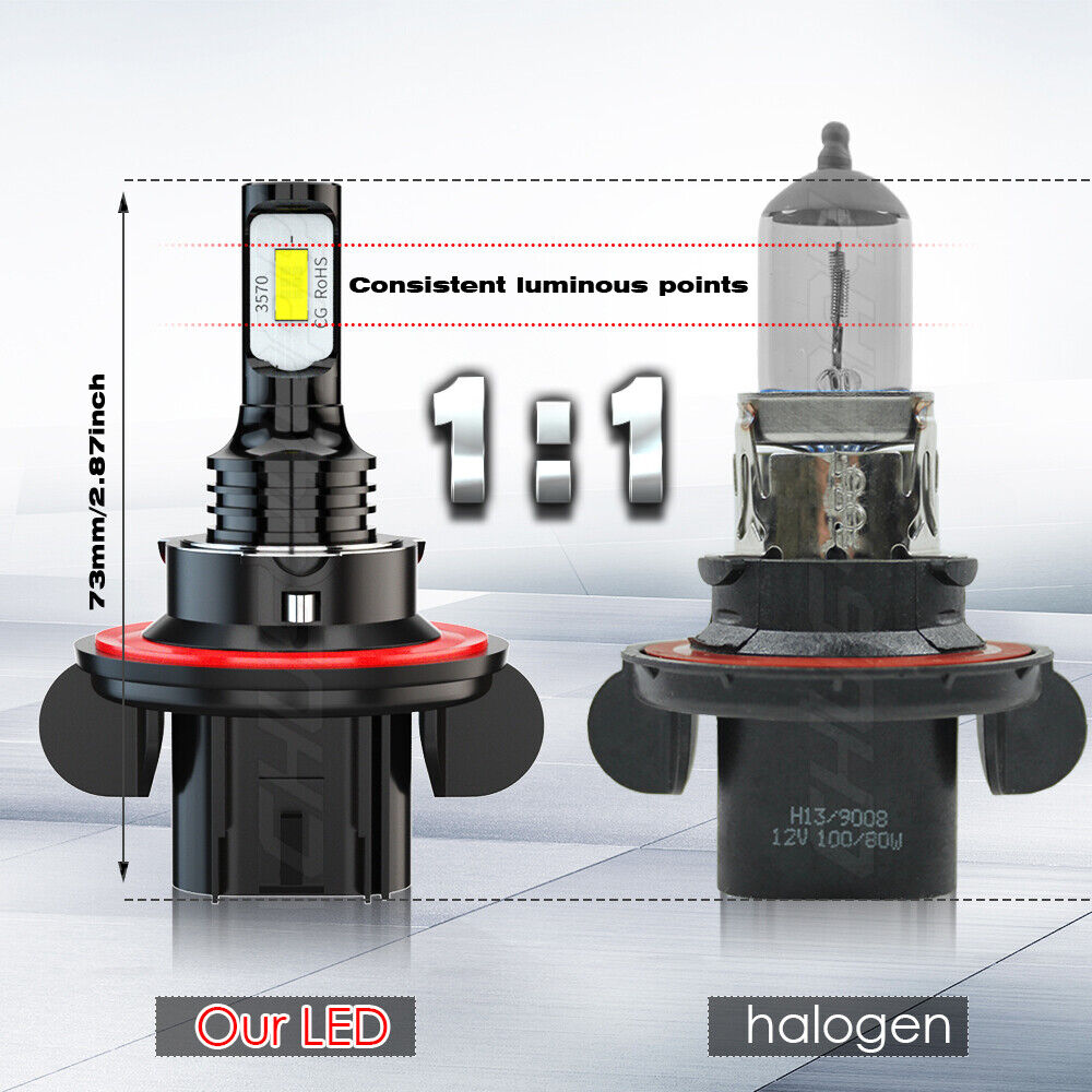 For Chevy Spark 2013-2015 6000K 4pc LED Headlight High/Low Fog Light Bulbs 