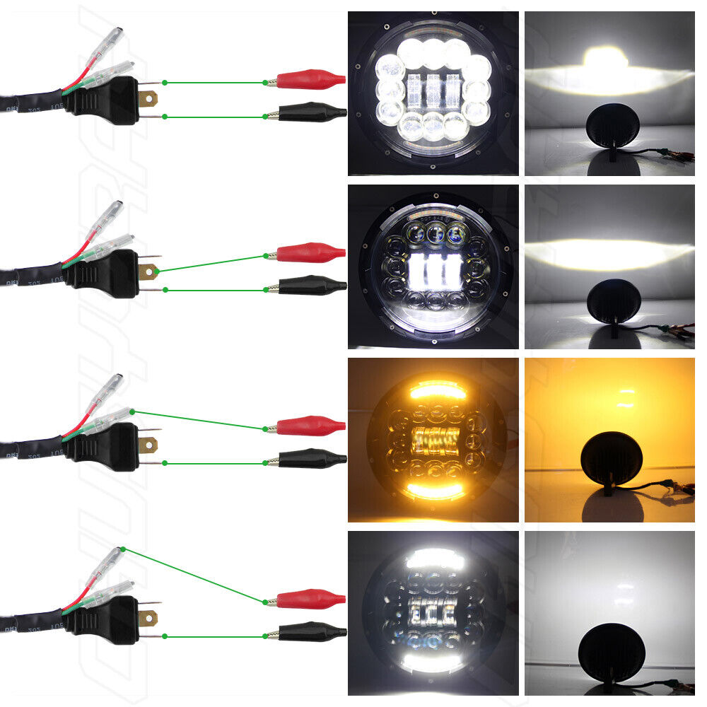 Per FJ Cruiser 2007-2014 Coppia 7 '' Pollici Round led Fari Combo Hi/Lo Beam