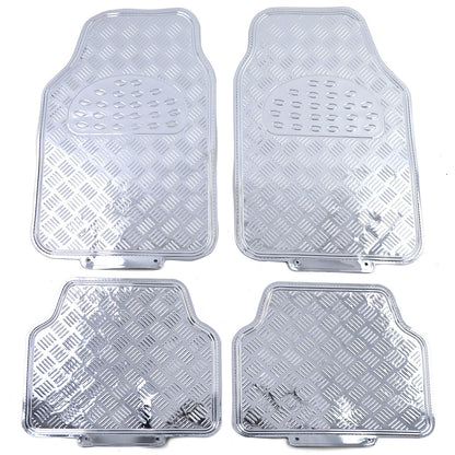 Car Rubber Mats Universal Aluminum Ribbed Plate Look 4 