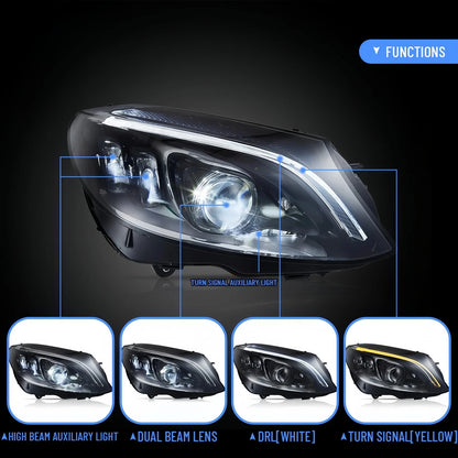 🔥ART.2836 Fari a LED con Animazione per Mercedes-Benz Classe C (2015–2021)🔥