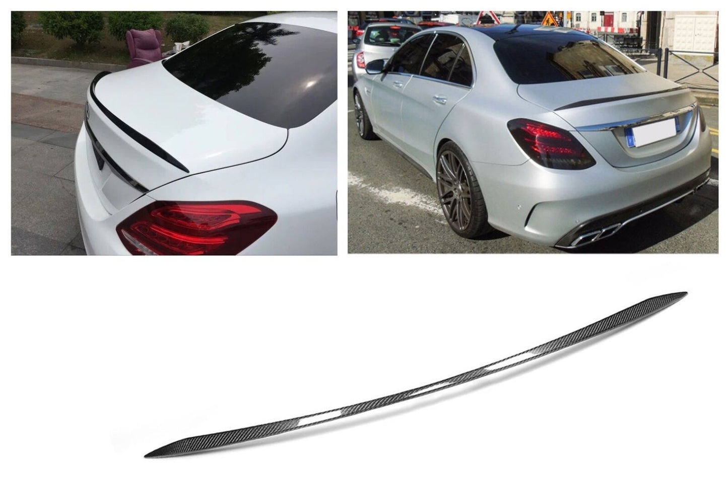 Adatto per MERCEDES W205 CLASSE C SPOILER POSTERIORE LABBRO OTTICO CARBONIO