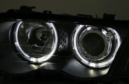 EAGLE EYES Angel Eyes headlight set in black for BMW E46 Limo Tour LED 3 Series 