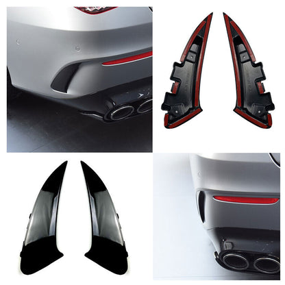 ADATTO PER MERCEDES C118 CLA AMG OTTICA FLICS AERO FLAPS NERO