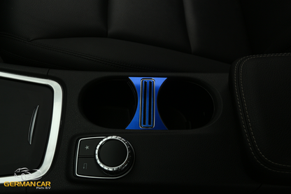 For Mercedes A, B, CLA and GLA aluminum frame cup holder blue 