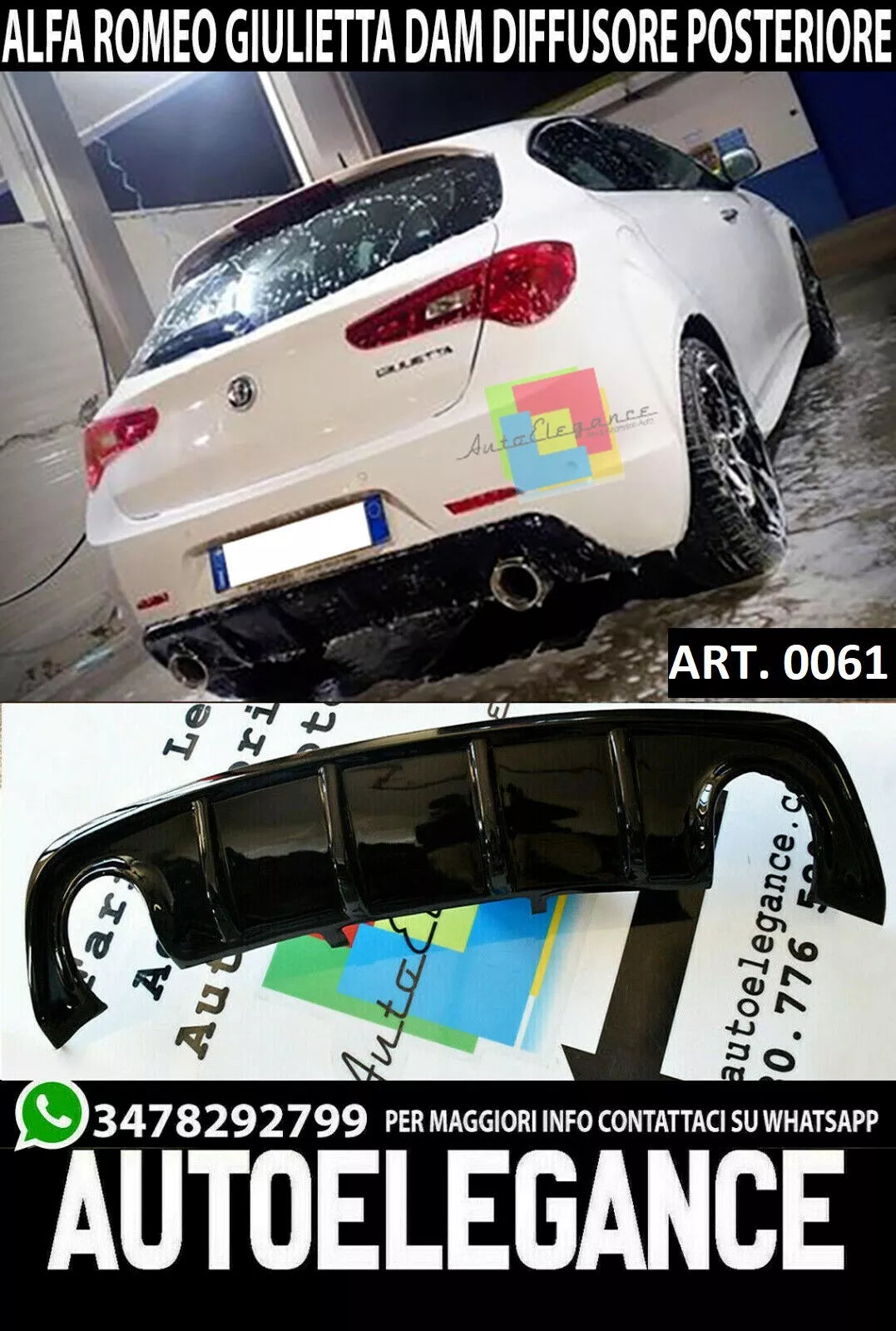 ALFA ROMEO GIULIETTA UNTER AUSPUFFDIFFUSOR DOPPELSTOSSBREMSE