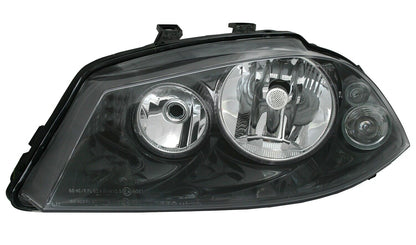Headlight set for Seat Ibiza 6L Cordoba from 2002 - in black transparent glass H3 H7 