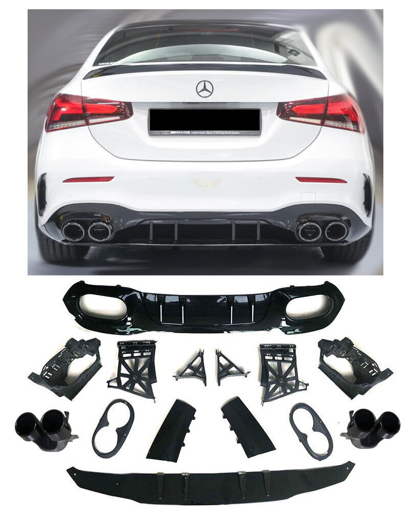 Rear Diffuser + Exhaust Tips for Mercedes V177 Sedan