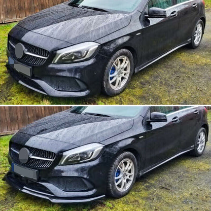 Labbro anteriore spoiler adatto per Mercedes W176 AMG LINE A45 SOLO NERO