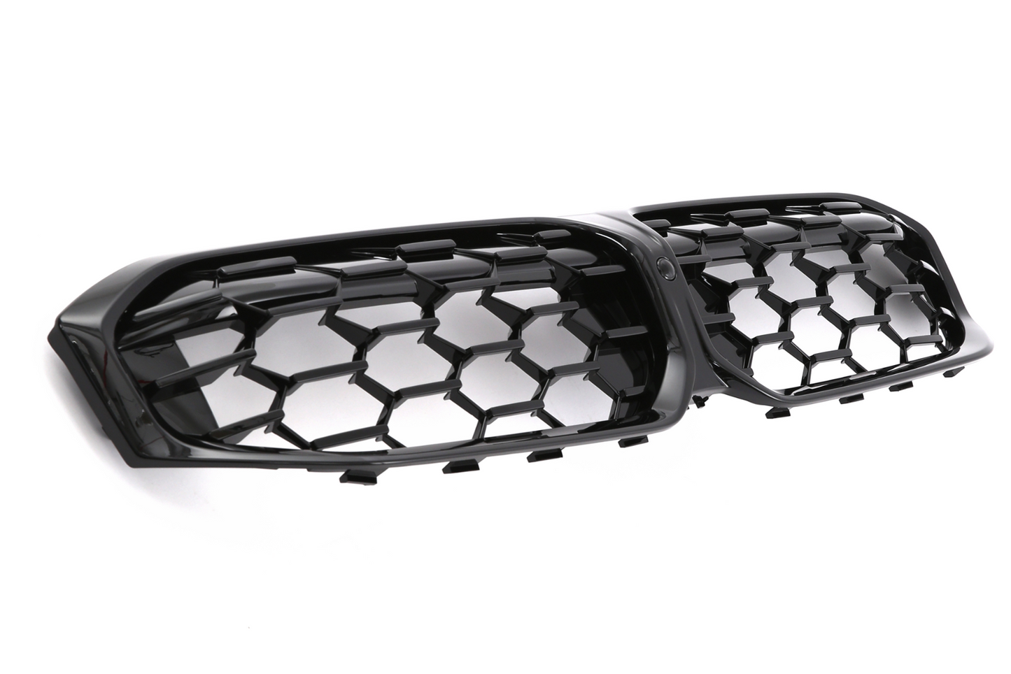 ADATTO PER BMW SERIE 3 G20 G21 LCI GRIGLIA DOPPIA BARRA NERO LUCIDO