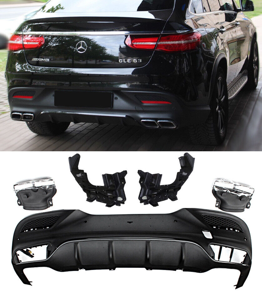 Per Mercedes C292 GLE COUPE Diffusore + Paraurti Scarico 2X2 (CROMATO) 63 OTTICA AMG
