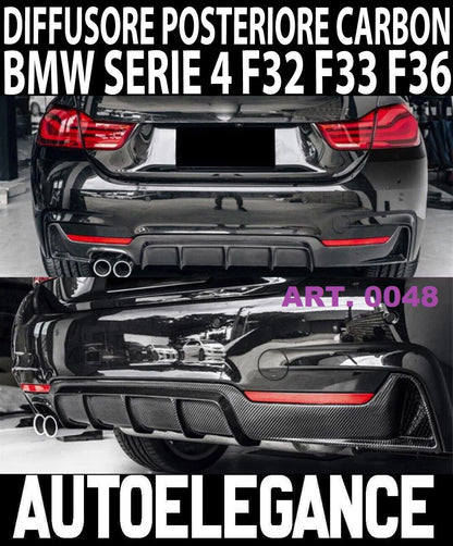 0048 DIFFUSORE POSTERIORE PARAURTI M4 DIFFUSORE CARBONIO BMW SERIE 4 F32 F33 F36