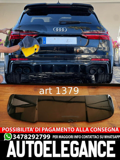 SPOILER TETTO ADATTO PER AUDI A6/S6 C8 AVANT 2018+ LOOK RS6 NERO LUCIDO