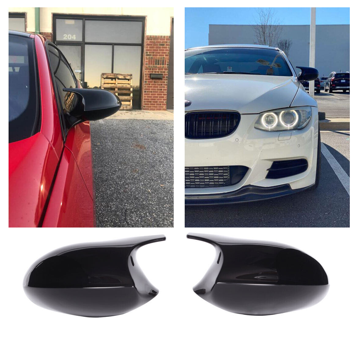 Tappi per specchietti neri sportivi per cambio per BMW E87/E81/E82/E88 + E90/
