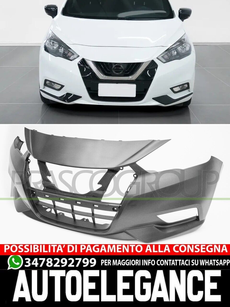 Paraurti Prasco Anteriore Per Nissan Micra V 620225FA0E PARAURTI ANT. 62022HM10E