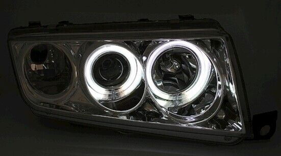CCFL Angel Eyes Set Fari - Nero per Skoda Fabia 6A 12/99-3/07