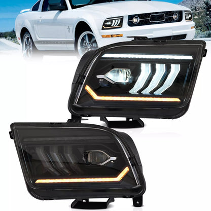 ⭐ART.2890 Fari Anteriori Full LED con Sequenziale – Ford Mustang (2005–2009)⭐