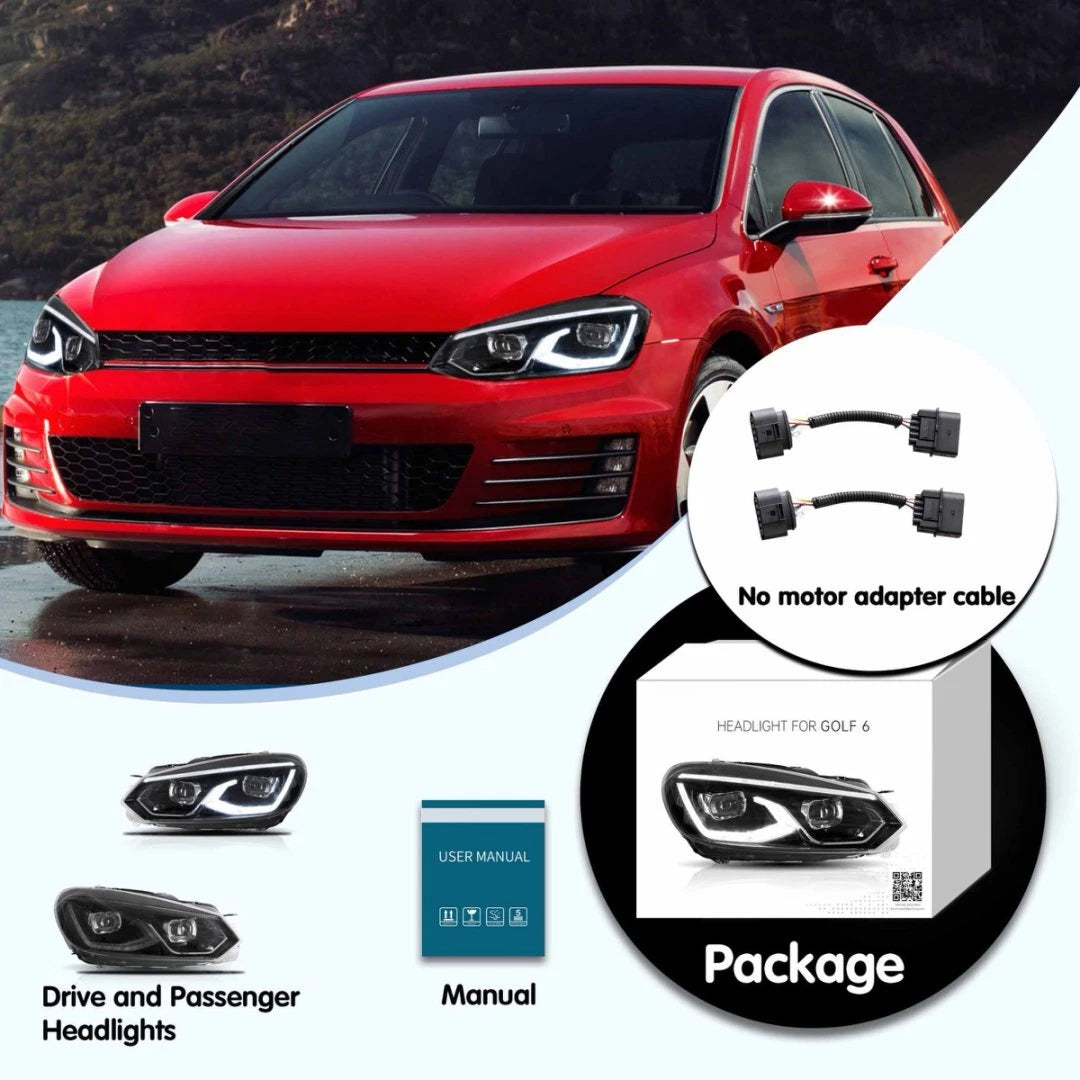 🔥ART.2869 Fari Anteriori a LED con e DRL Dinamico – VW Golf MK6🔥