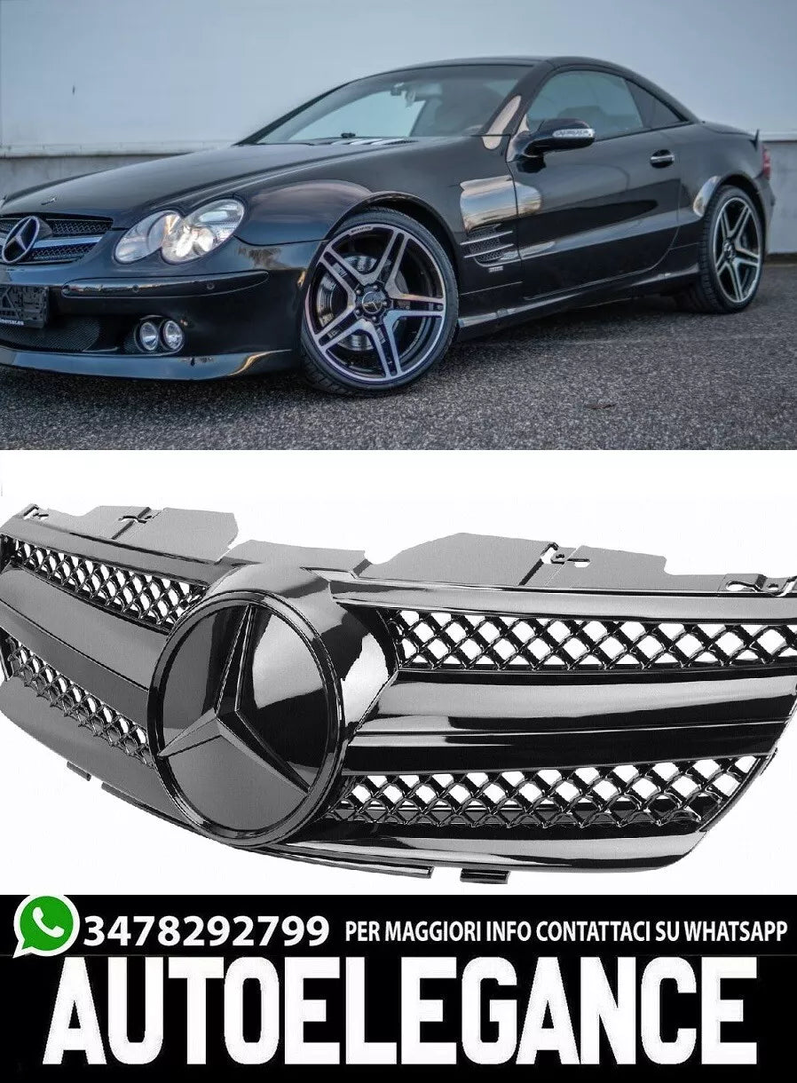 MERCEDES CLASSE SL R230 01-06 GRIGLIA ANTERIORE LOOK AMG CALANDRA NERA