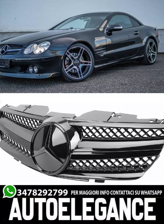 MERCEDES CLASSE SL R230 01-06 GRIGLIA ANTERIORE LOOK AMG CALANDRA NERA