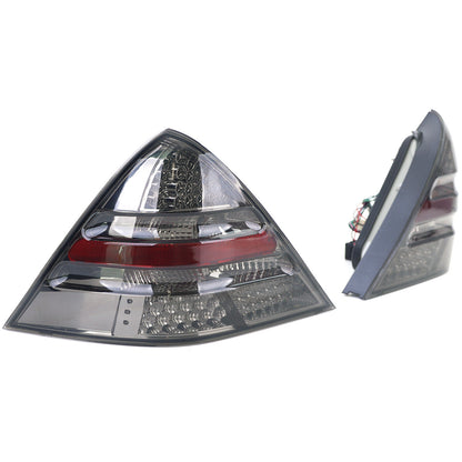 Fanali posteriori a LED in vetro trasparente fumè nero aftermarket compatibile con Mercedes SLK R170 96-04