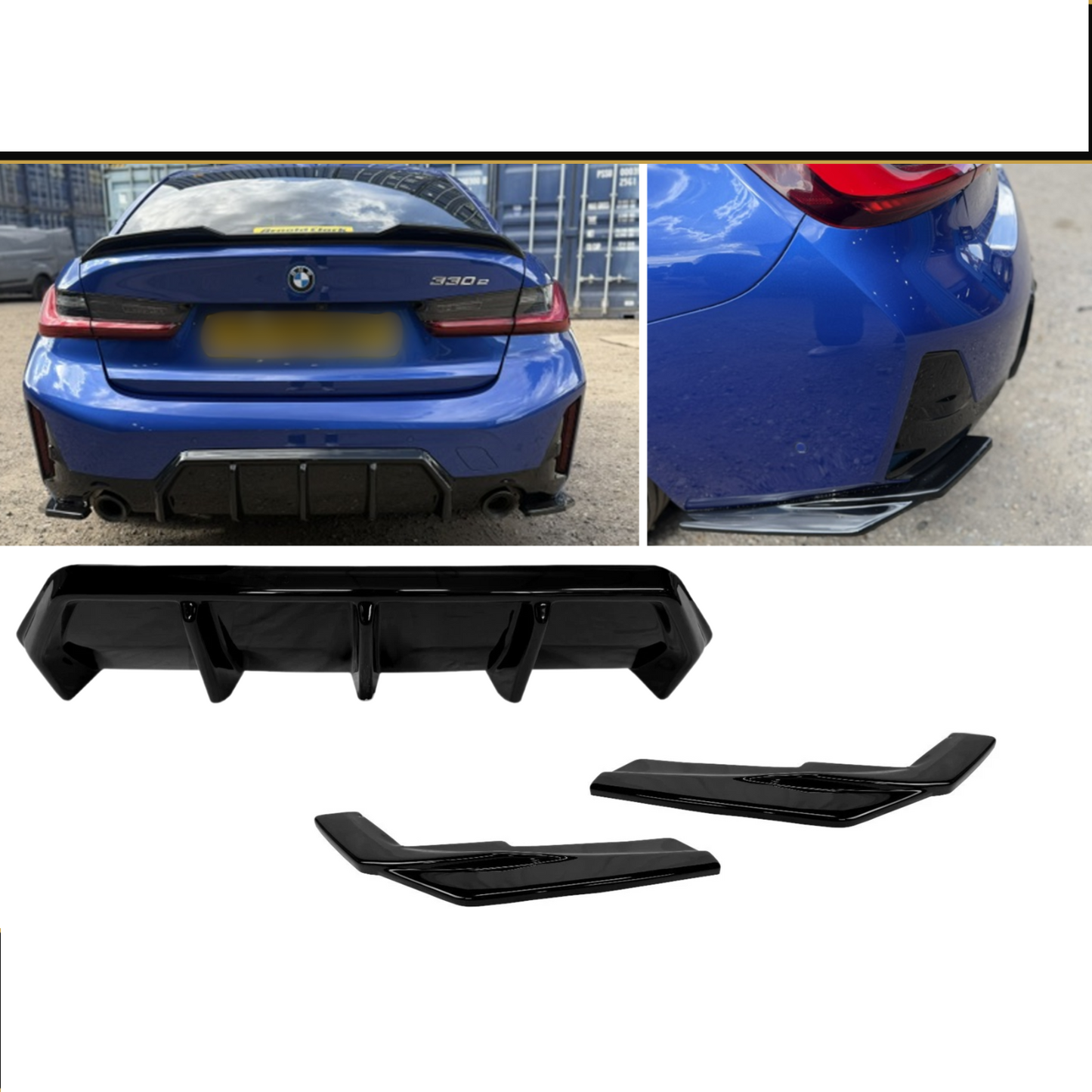 💕Bodykit  adatto per BMW SERIE 3 G20 LCI M-SPORT  nero  lucido💕