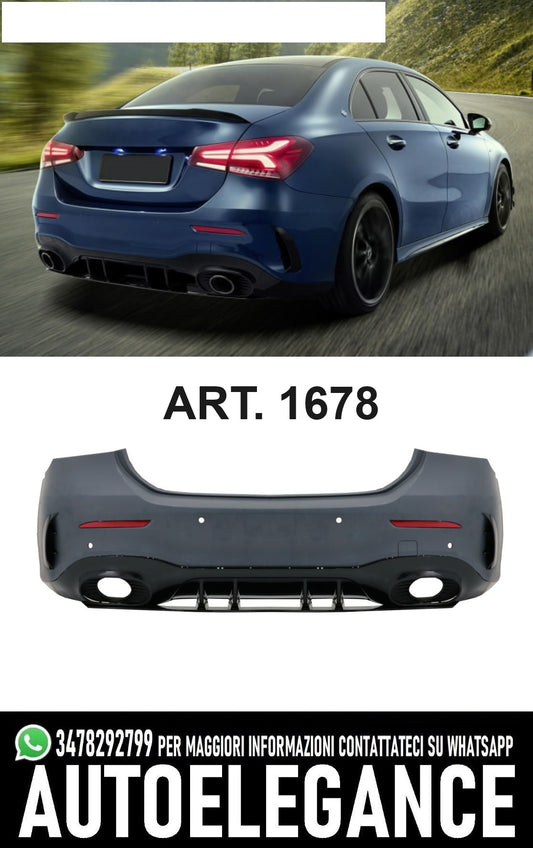 REAR BUMPER FOR A-CLASS V177 SEDAN LOOK + DIFFUSER AMG LOOK A35 A45