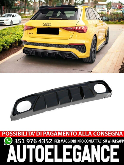 DIFFUSER SUITABLE FOR AUDI A3 8Y SPORTBACK RS3 LOOK TUNING GLOSSY BLACK