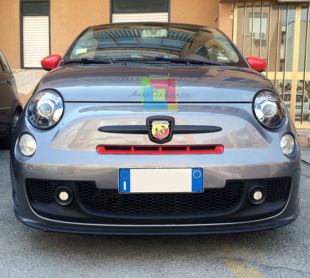 💕ART.0342 FARI ANTERIORI FIAT 500 2007-2015 LENTICOLARI NERI💕