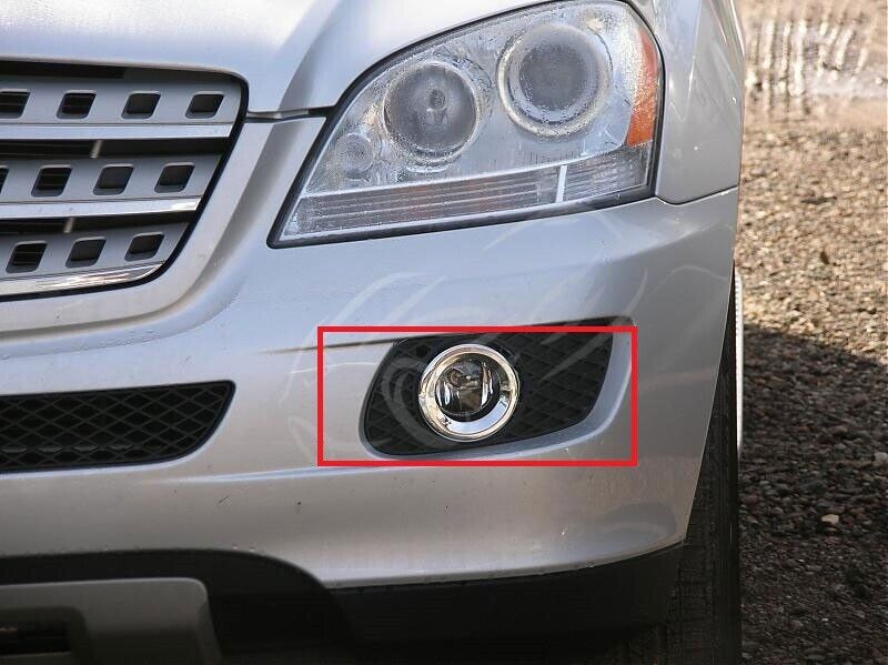 FOR W164 ML UNTIL 08/2008 WITHOUT FOLDING LIGHT CHROME FRAME FOG LIGHT MASK 