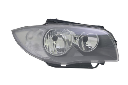 Headlights for BMW E81 E82 E87 E88 1 Series from 2009 - Set for Black H7 Halogen before 