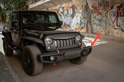 💎Paraurti metallo per Jeep Wrangler Rubicon JK 07-17 Fendinebbia Griglia Nero💎