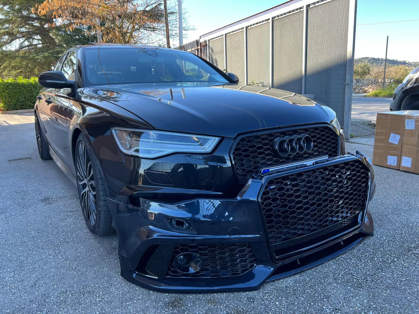 1339 PARAURTI ANTERIORE ADATTO PER AUDI A6 C7 4G 2011-2015 LOOK RS6 CON GRIGLIA